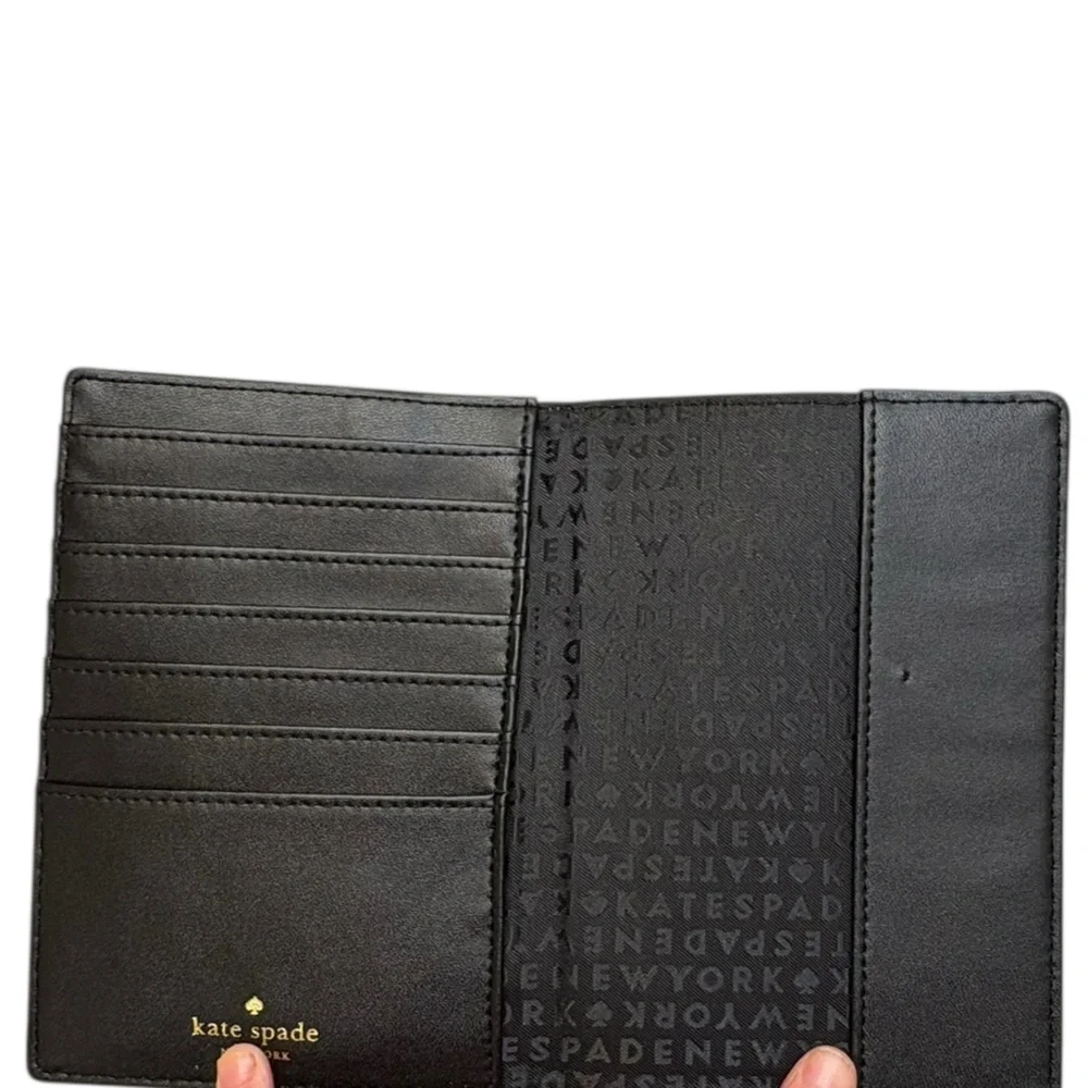 Kate spade black leather passport cover